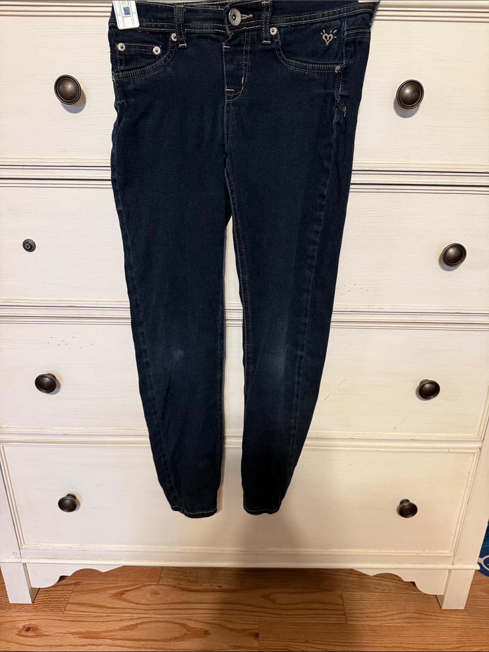 Justice Black Skinny Women's Jeans with Heart Accent
